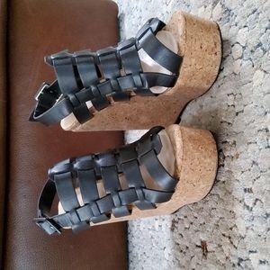 Calaveras high cork wedge sandal